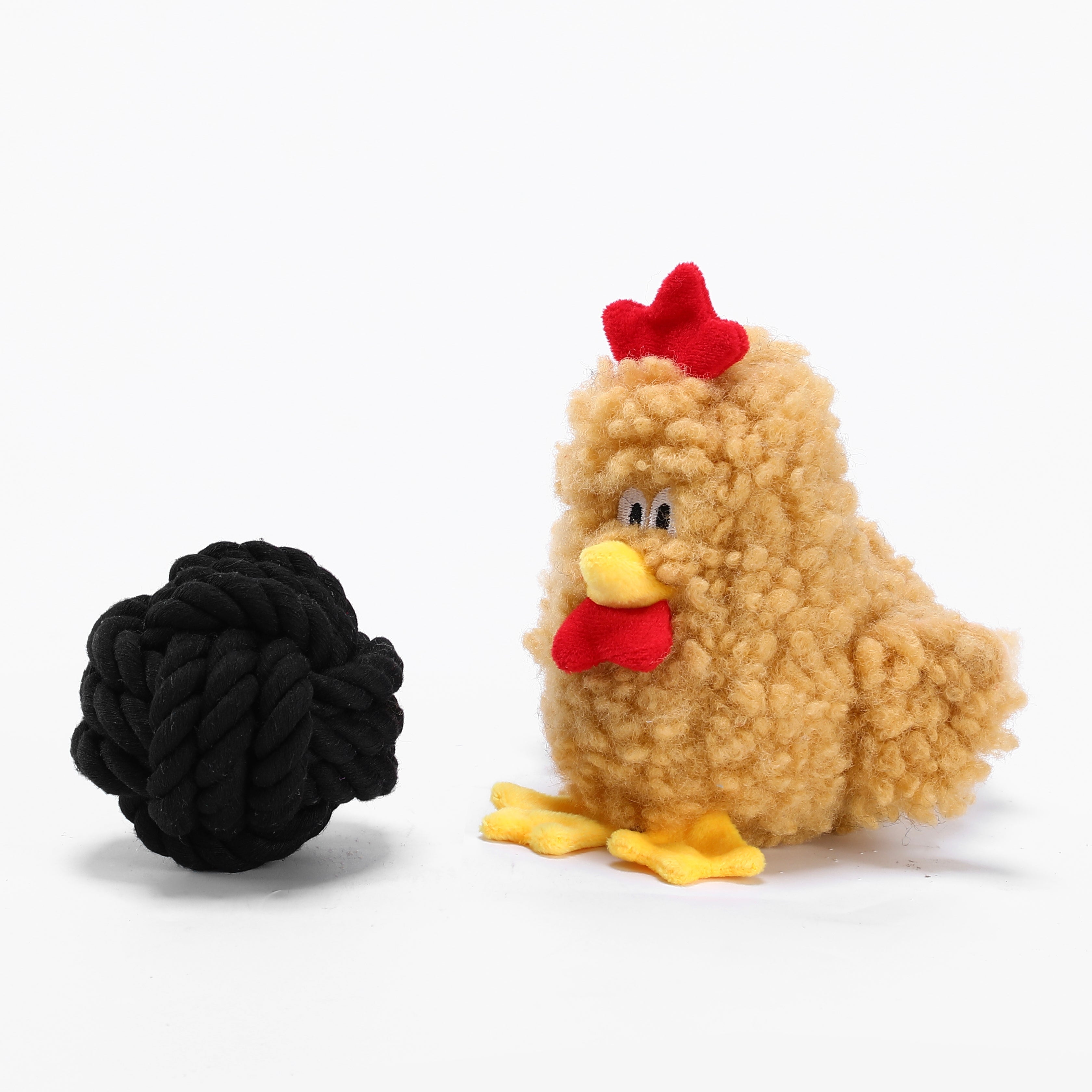 Woven Core Chubby Chicken Dog Toy – Durable Chew & Play
