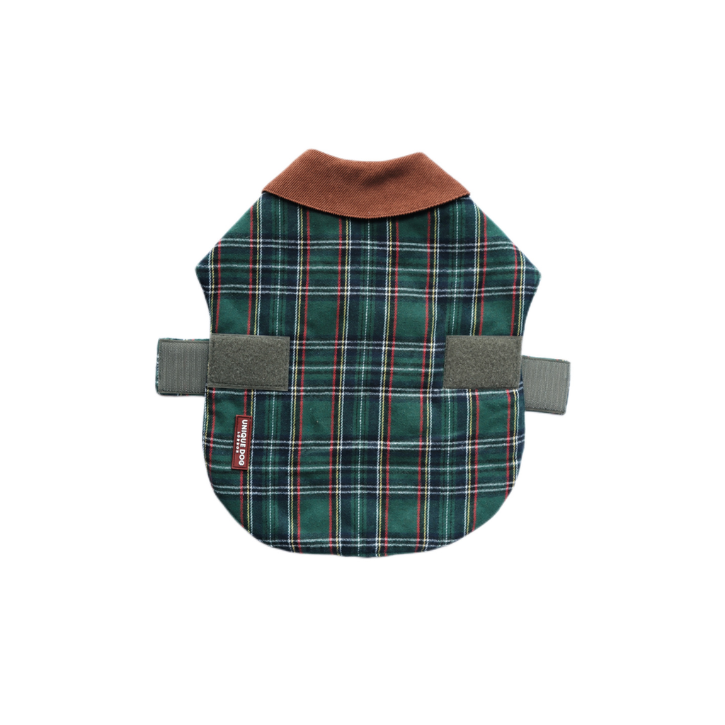 Handmade British Heritage Dog Coat —  Green Tartan Coat