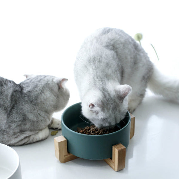 Green Ceramic Pet Bowl｜Minimal Feeding Bowl (400ml / 850ml / 1800ml)