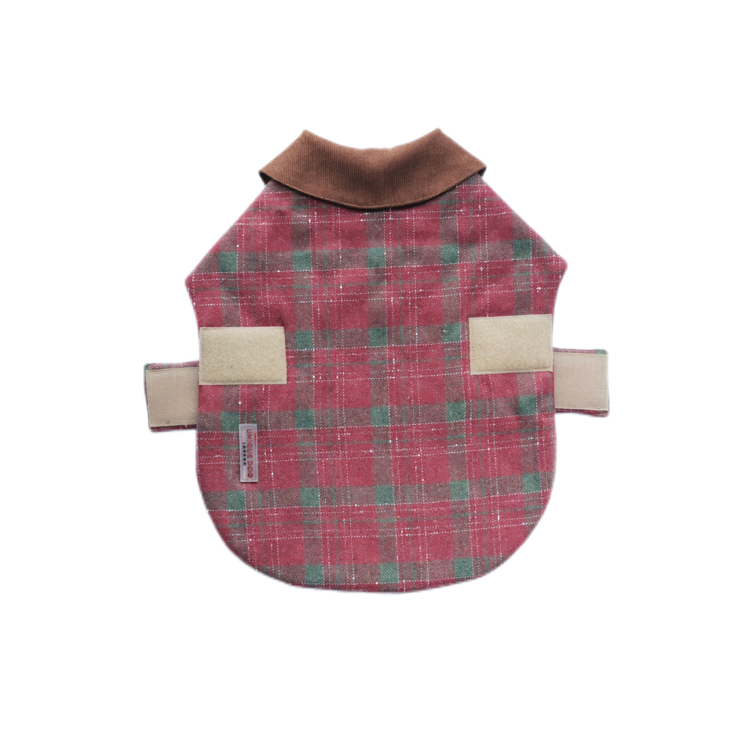 Handmade British Heritage Dog Coat —  Red Tweed Coat