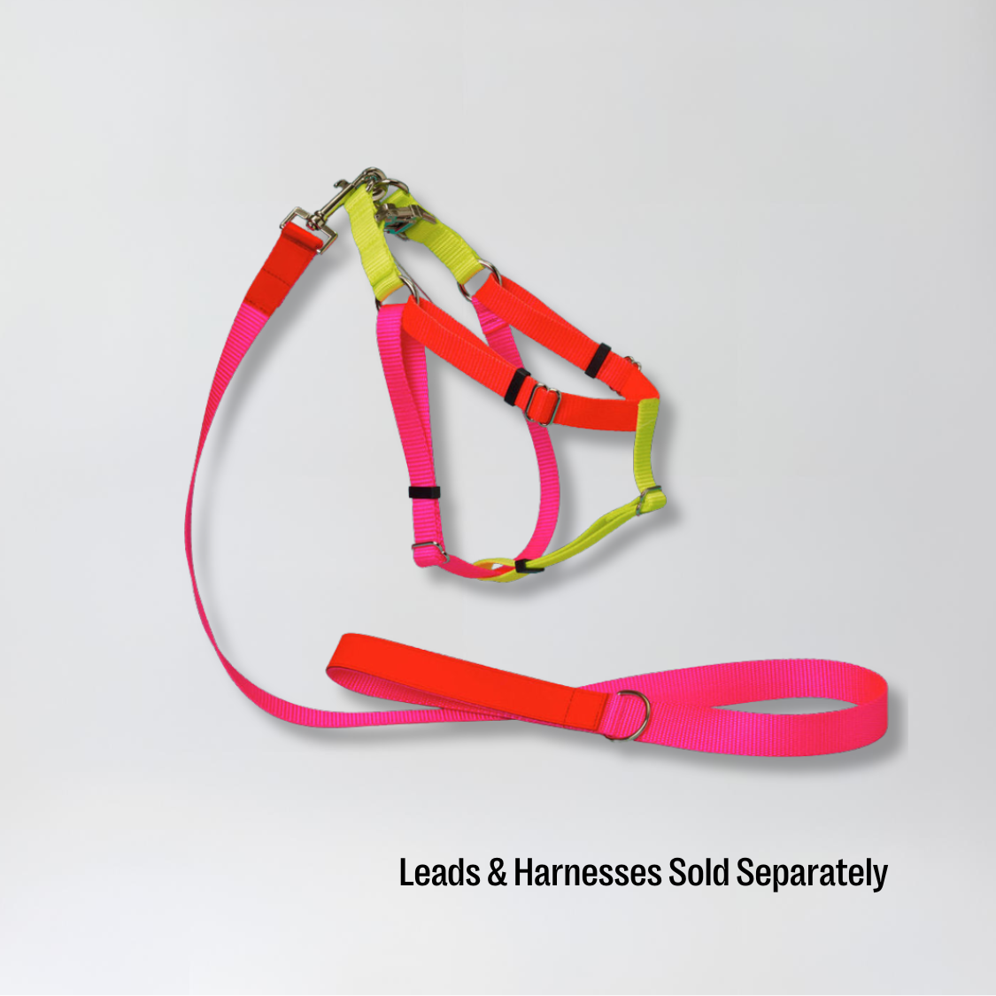 Nylon Colour Block Harness - Pink, Orange & Yellow