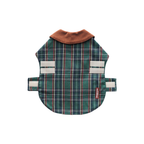 Handmade British Heritage Dog Coat —  Olive Tartan Light Coat