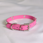 Hot Pink Rhinestone Bone Dog Collar