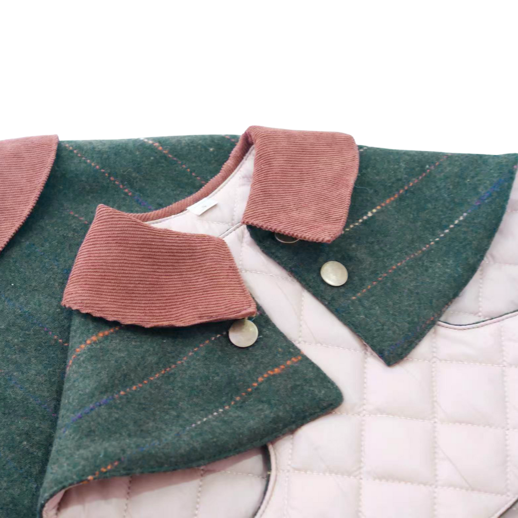 Handmade British Heritage Dog Coat — Forest Green Tweed Coat