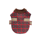 Handmade British Heritage Dog Coat —  Red Tartan Coat