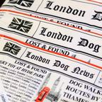 London Dog News Bandana – Vintage Newspaper Style Dog Scarf