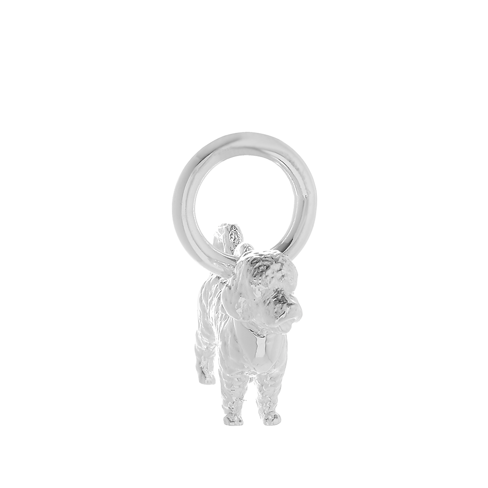 Cavapoo Silver Dog Charm