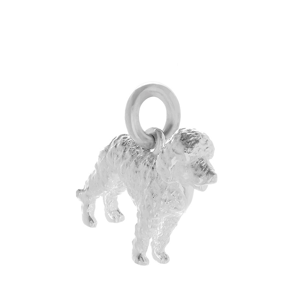 Labradoodle Silver Dog Charm