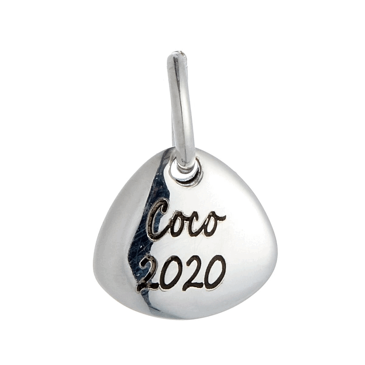 Pet Paw Print Personalised Silver Charm