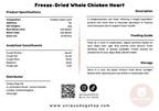 Unique Dog Freeze-Dried Whole Chicken Heart