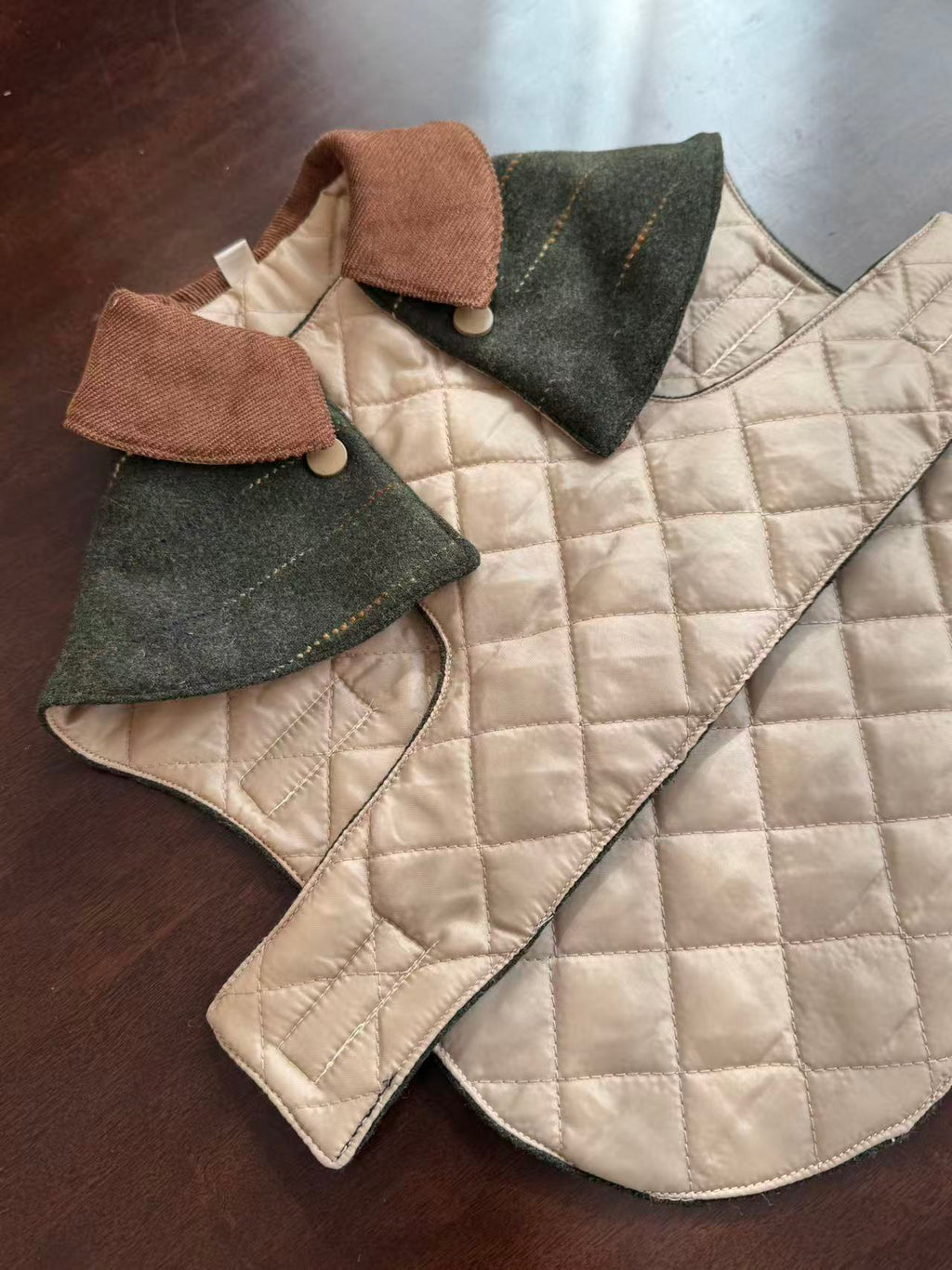 Handmade British Heritage Dog Coat — Forest Green Tweed Coat