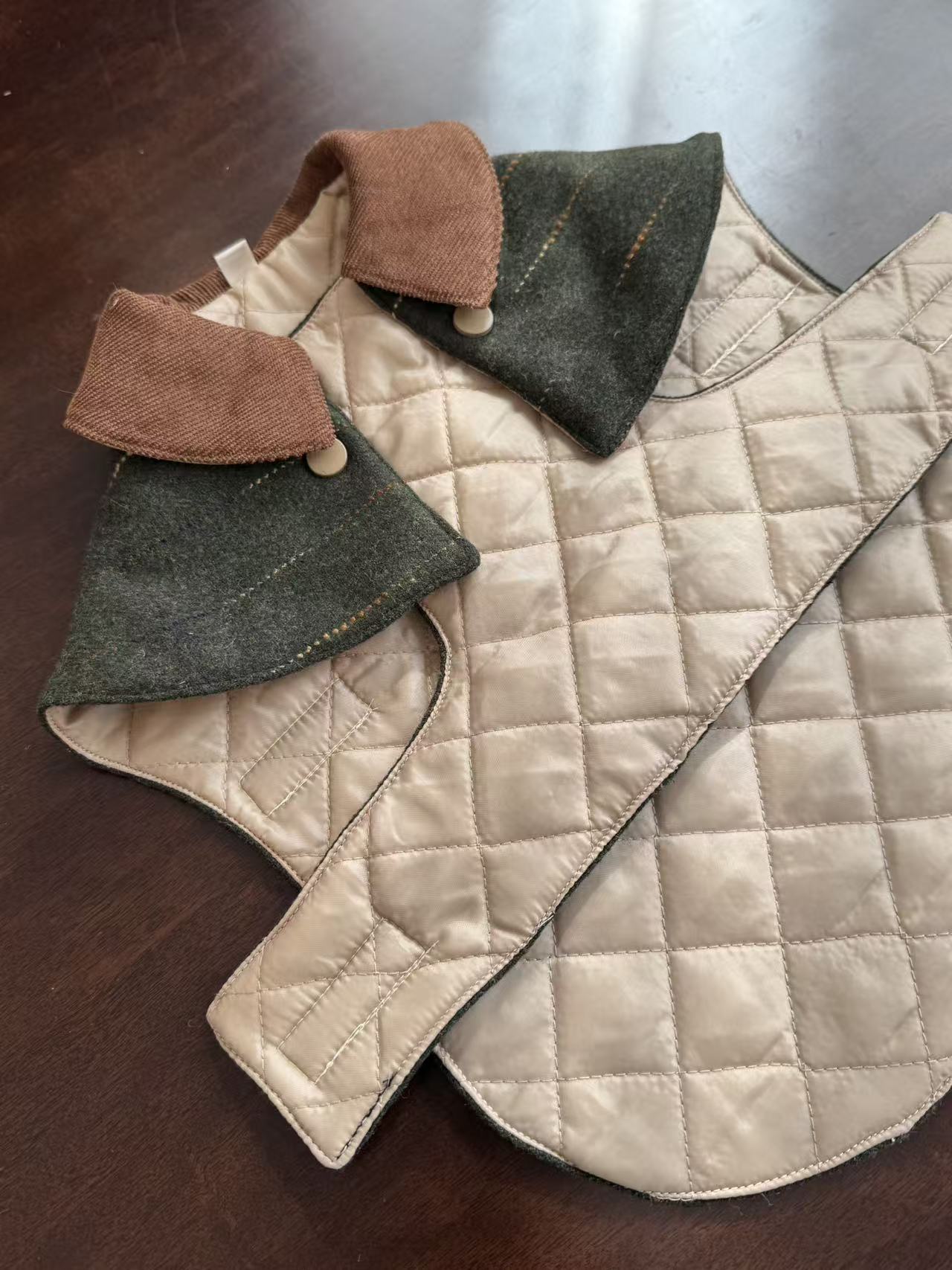 Handmade British Heritage Dog Coat — Forest Green Tweed Coat