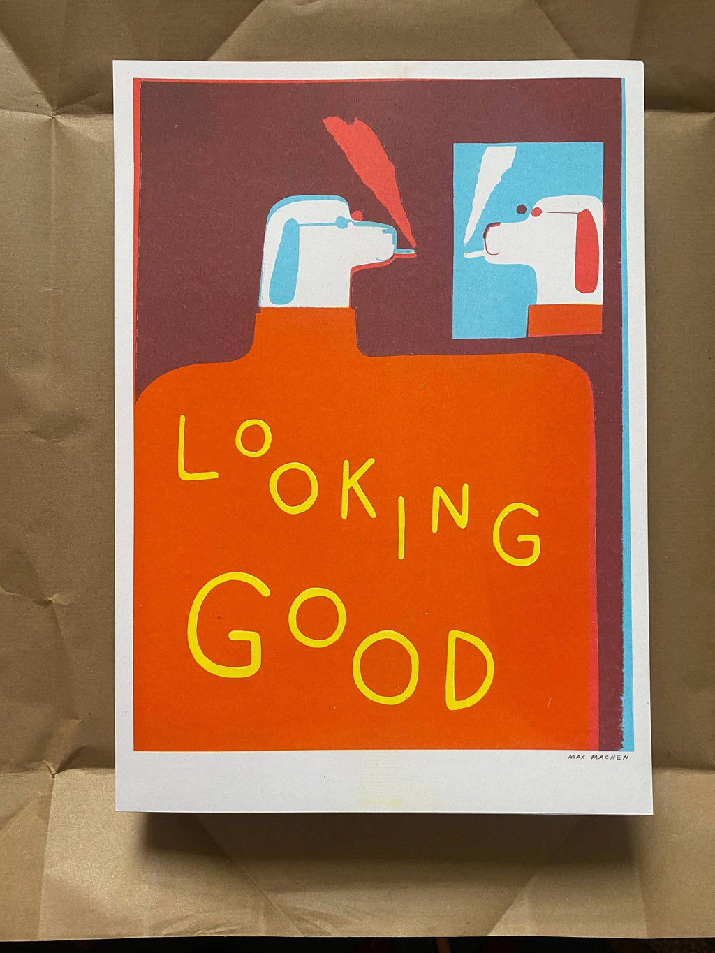 Looking Good Dog risograph print (A3)