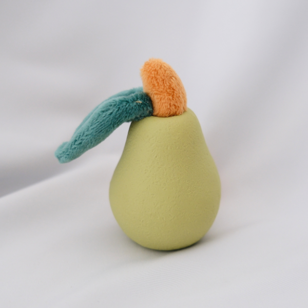 Pear Squeaky Dog Toy – Gentle Interactive Play