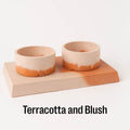 Concrete Pet Bowl Set by Smith & Goat (Terracotta & Blush)