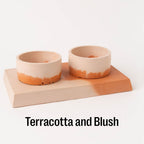 Concrete Pet Bowl Set by Smith & Goat (Terracotta & Blush)