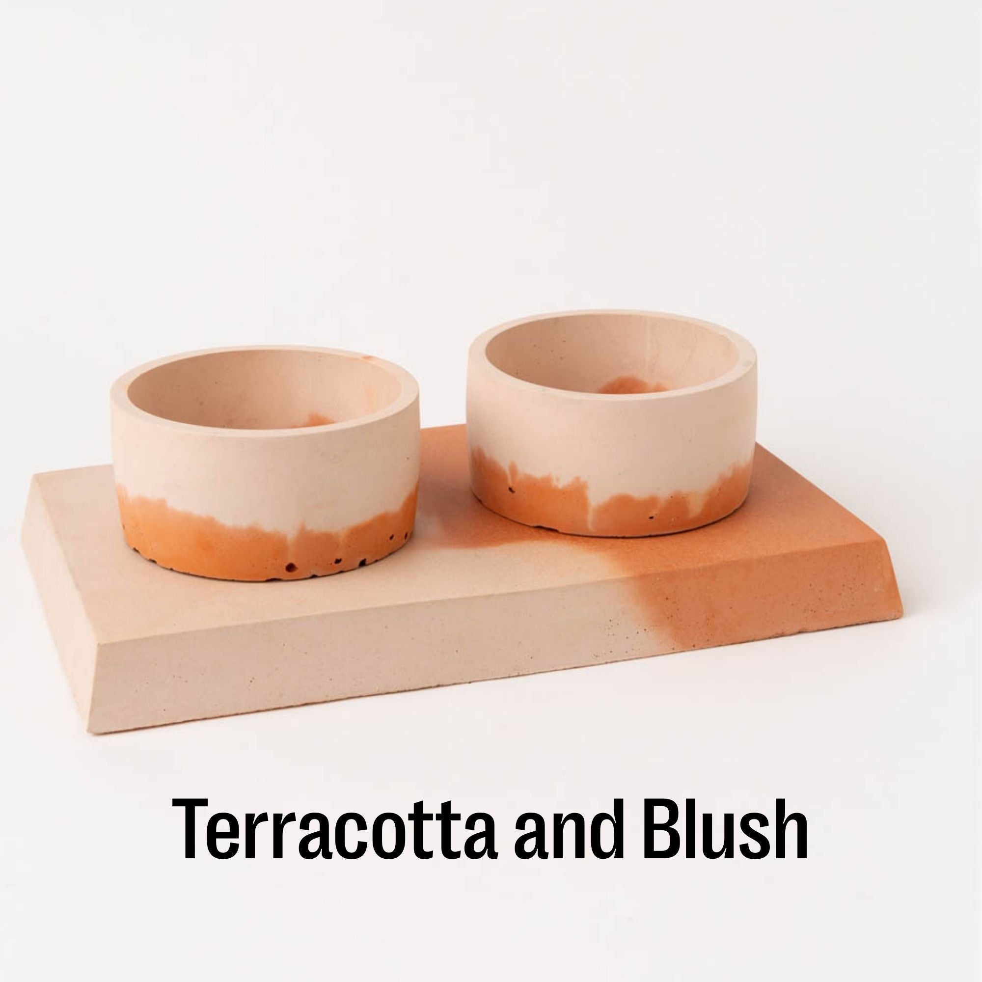 Concrete Pet Bowl Set by Smith & Goat (Terracotta & Blush)