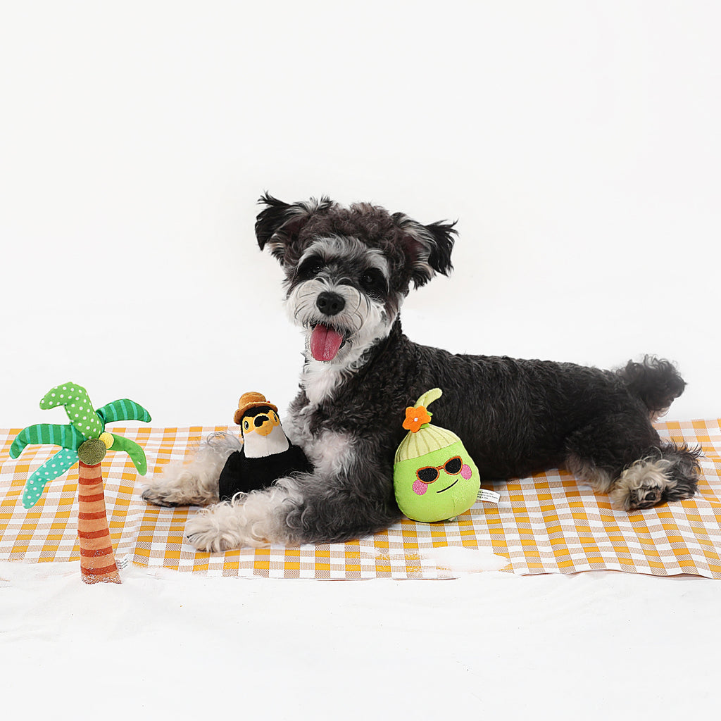 Subtropical Palm Tree Dog Toy – Crinkle & Squeaky Interactive Play