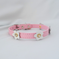 Sweet Pink Dog Collar with White Flower Details – XS/S/M Sizes