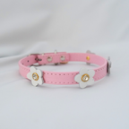 Sweet Pink Dog Collar with White Flower Details – XS/S/M Sizes