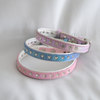 Lavender Sparkle Dog Collar – Pastel Faux Leather with Rhinestones