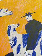 Find a dog and Stroke It riso print (A3)