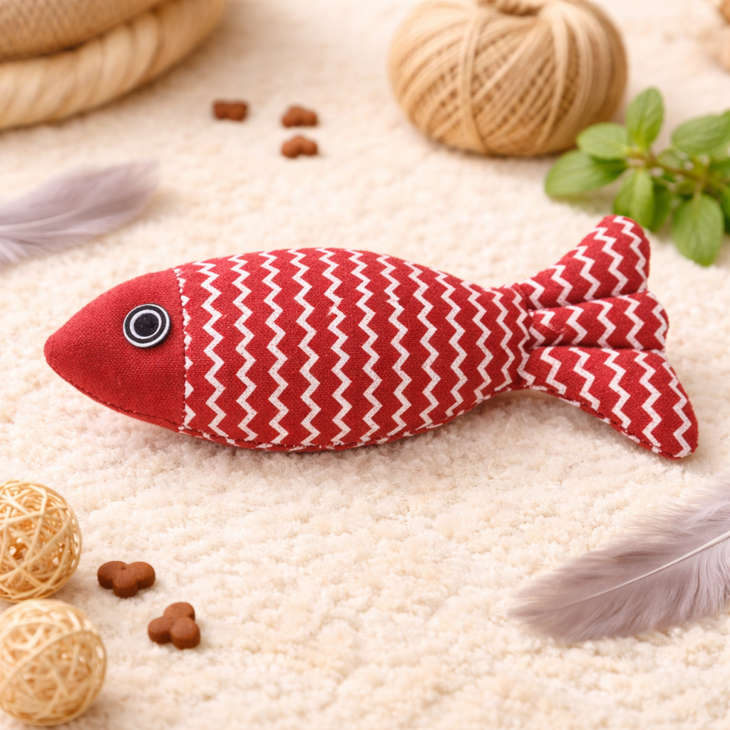 Fish Catnip Toy for Cats – 20cm/30cm/40cm Interactive Kicker & Chew Pillow Toy