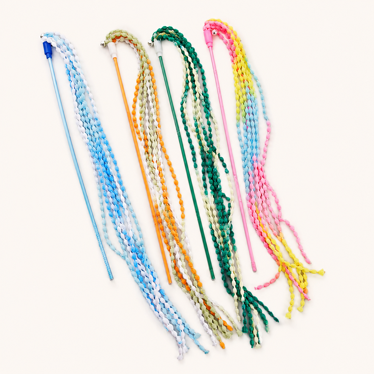 Colorful Tassel Cat Stick Toy – Rainbow Ribbon Interactive Wand for Cats