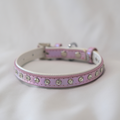 Lavender Sparkle Dog Collar – Pastel Faux Leather with Rhinestones