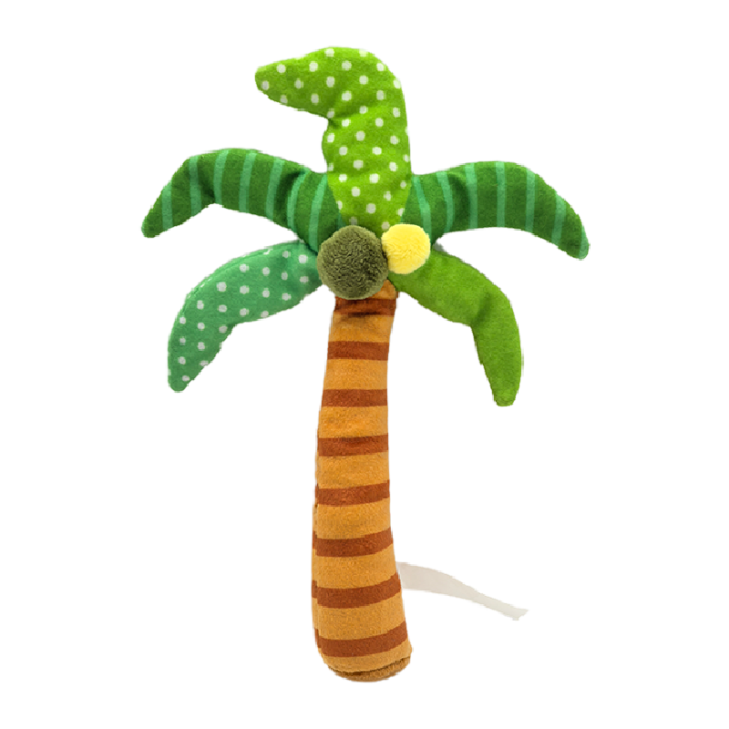 Subtropical Palm Tree Dog Toy – Crinkle & Squeaky Interactive Play