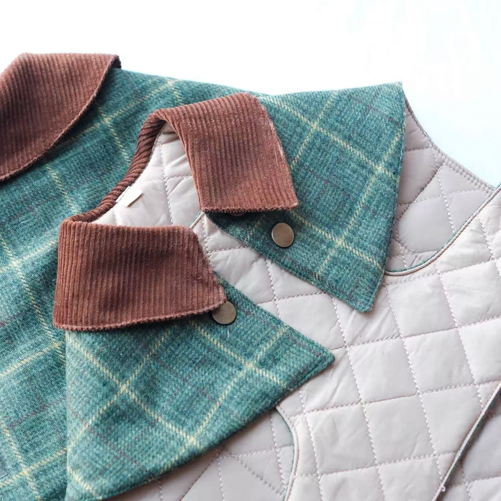 Handmade British Heritage Dog Coat —  Light Green Tweed Coat