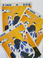 Find a dog and Stroke It riso print (A3)