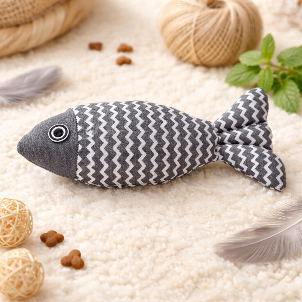 Fish Catnip Toy for Cats – 20cm/30cm/40cm Interactive Kicker & Chew Pillow Toy