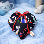 Handmade Organic Catnip Heart Toy with Rope – Premium Cotton Cat Pillow (100% Natural Catnip)