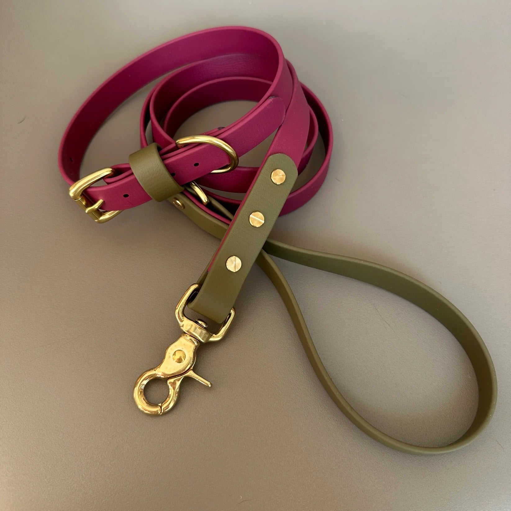 Dottie Wine & Olive Colour Block Collar