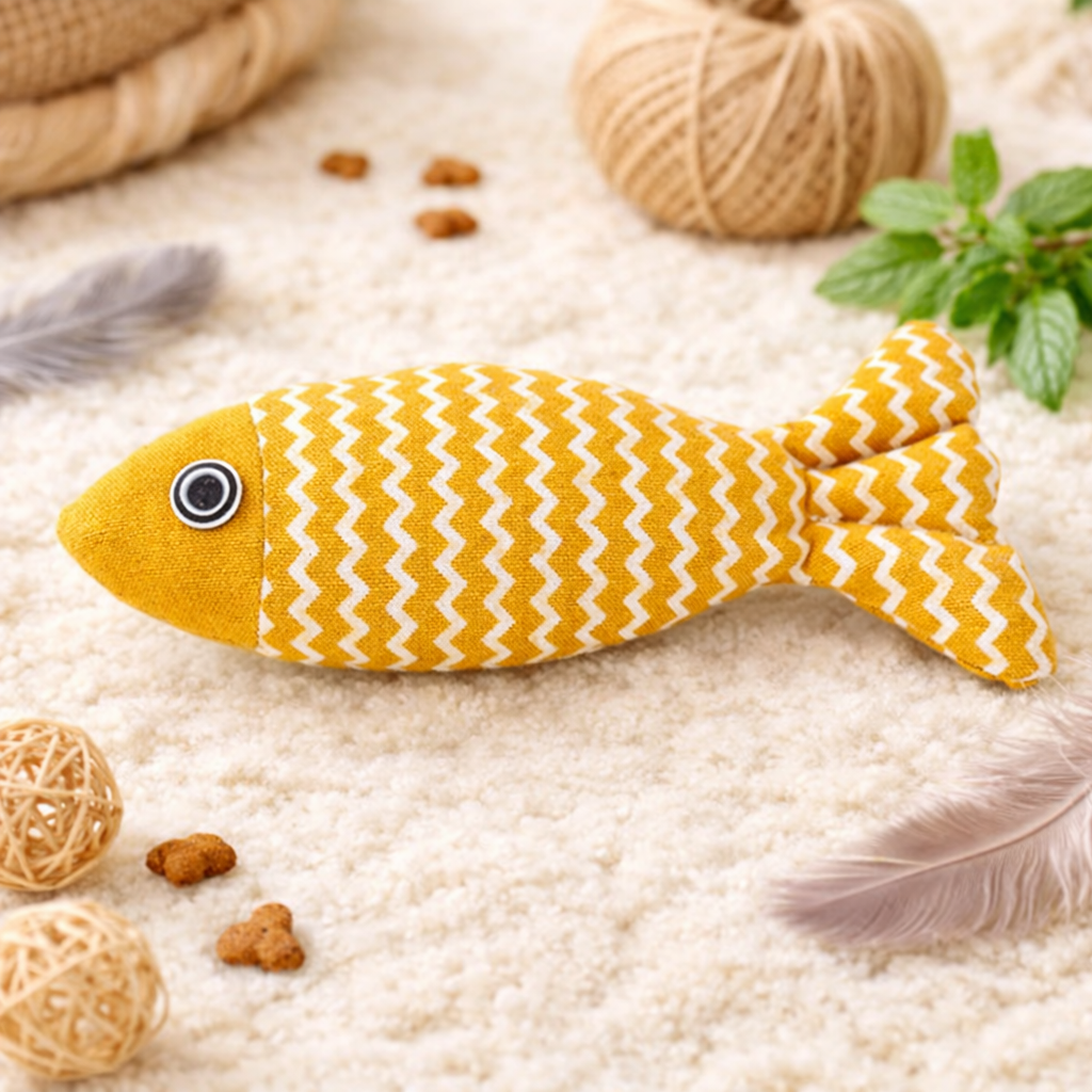 Fish Catnip Toy for Cats – 20cm/30cm/40cm Interactive Kicker & Chew Pillow Toy