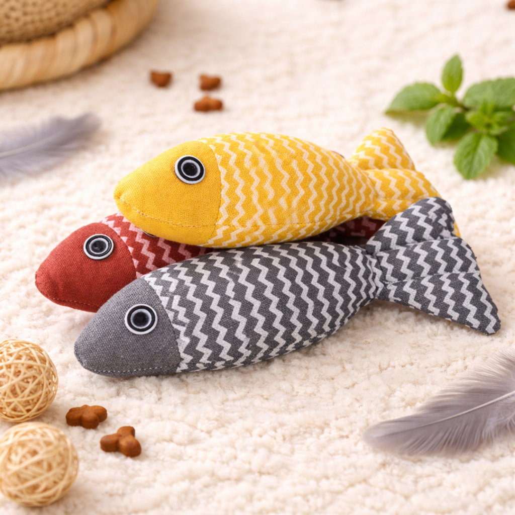 Fish Catnip Toy for Cats – 20cm/30cm/40cm Interactive Kicker & Chew Pillow Toy