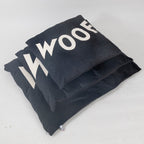 Dog Bed Big WOOF in Black Velvet