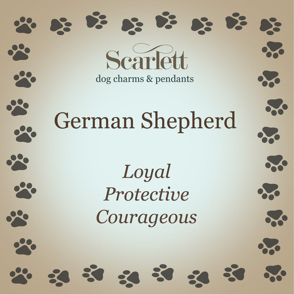 German Shepherd Silver Dog Charm