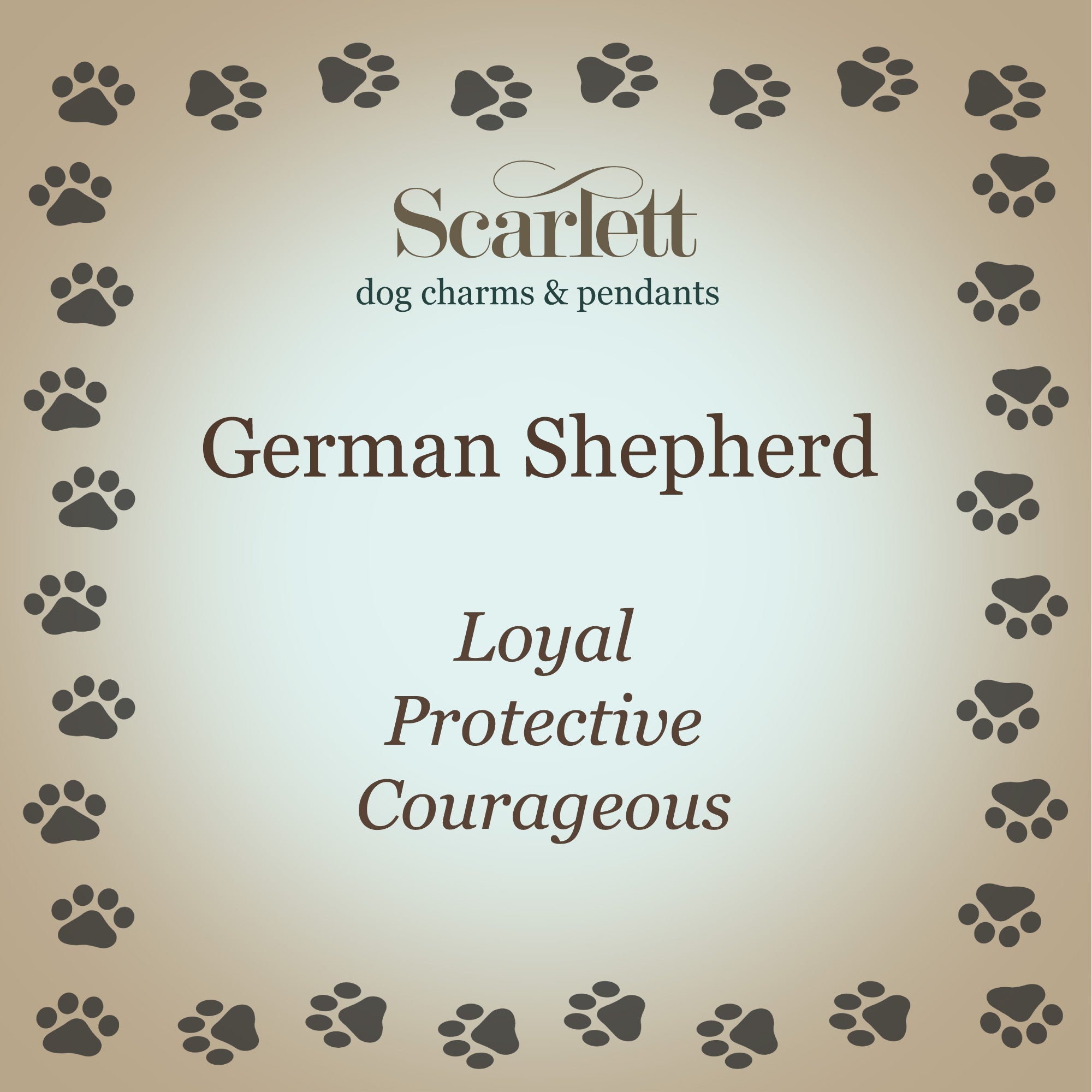 German Shepherd Silver Dog Charm