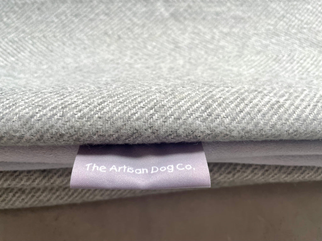 Herringbone Pet Blanket | Reversible Lambswool Sherpa & Faux Suede | Handmade Luxury Dog Throw | Sofa Protector UK