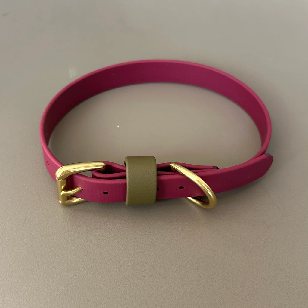 Dottie Wine & Olive Colour Block Collar