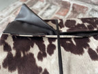 Moody Cow Reversible Pet Blanket | Faux Cowhide & Sherpa | Handmade Luxury Throw for Dogs | Protects Furniture UK
