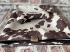 Moody Cow Reversible Pet Blanket | Faux Cowhide & Sherpa | Handmade Luxury Throw for Dogs | Protects Furniture UK