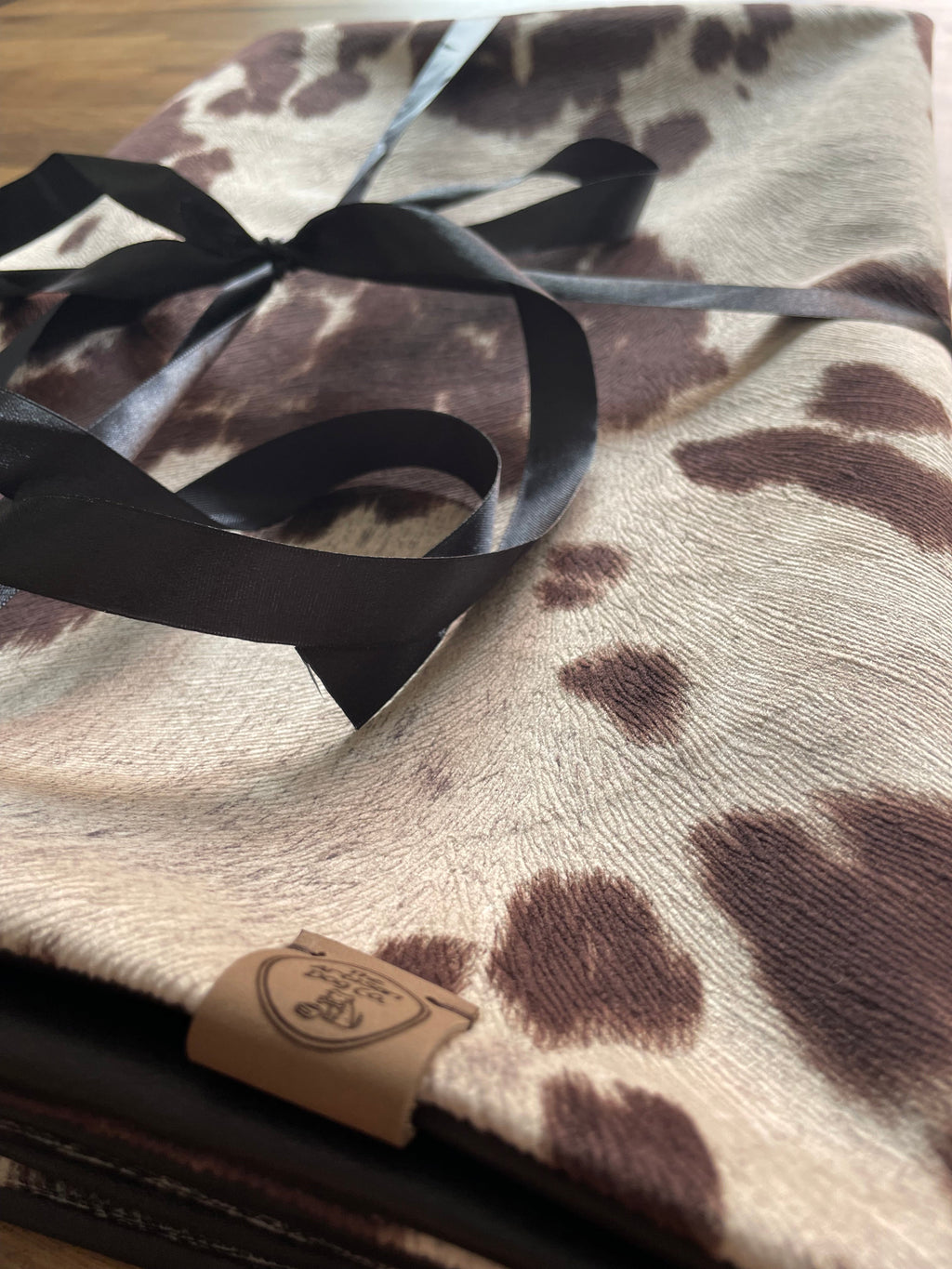 Moody Cow Reversible Pet Blanket | Faux Cowhide & Sherpa | Handmade Luxury Throw for Dogs | Protects Furniture UK