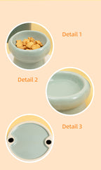 Flower Ceramic Pet Bowl – Cream White (Low Profile)
