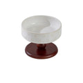 Snowflake Ceramic Pet Bowl with Wooden Base – Red Wood (Low Profile)