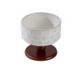 Snowflake Ceramic Pet Bowl with Wooden Base – Red Wood (Raised Profile)