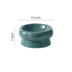 Flower Ceramic Pet Bowl – Black (Low Profile)
