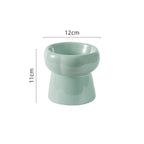Flower Ceramic Pet Bowl – Black (Raised Profile)